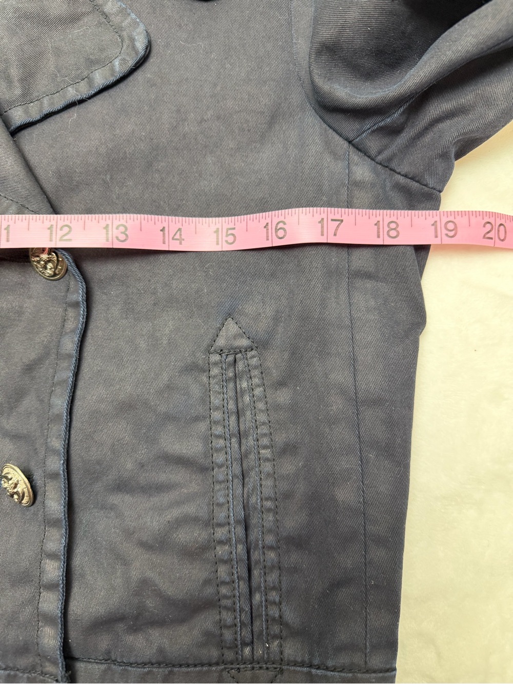Vintage Y2K Polo Jeans Co Ralph Lauren Navy Cropped Military Jacket M Heritage - Picture 8 of 9